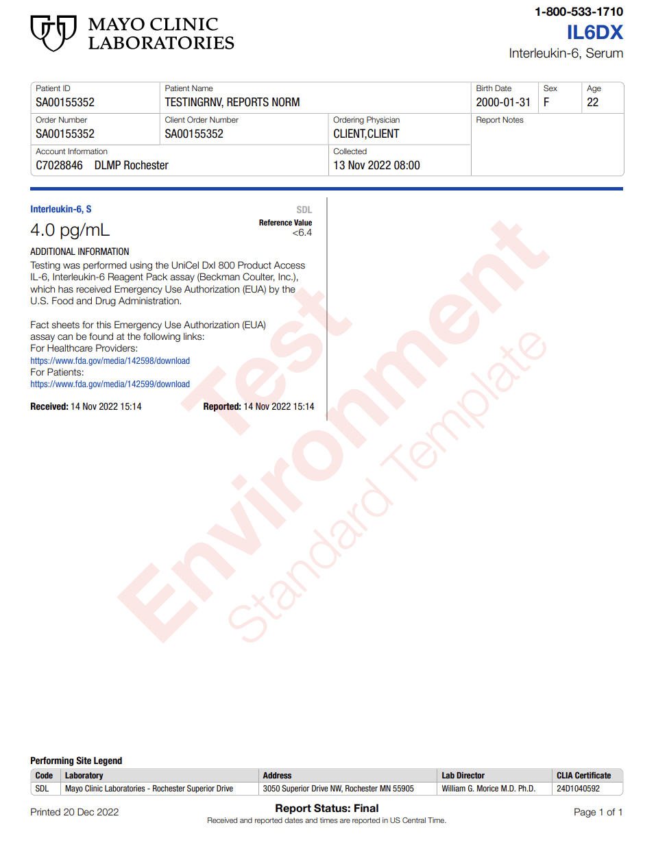 Interleukin-6 - IL6DX