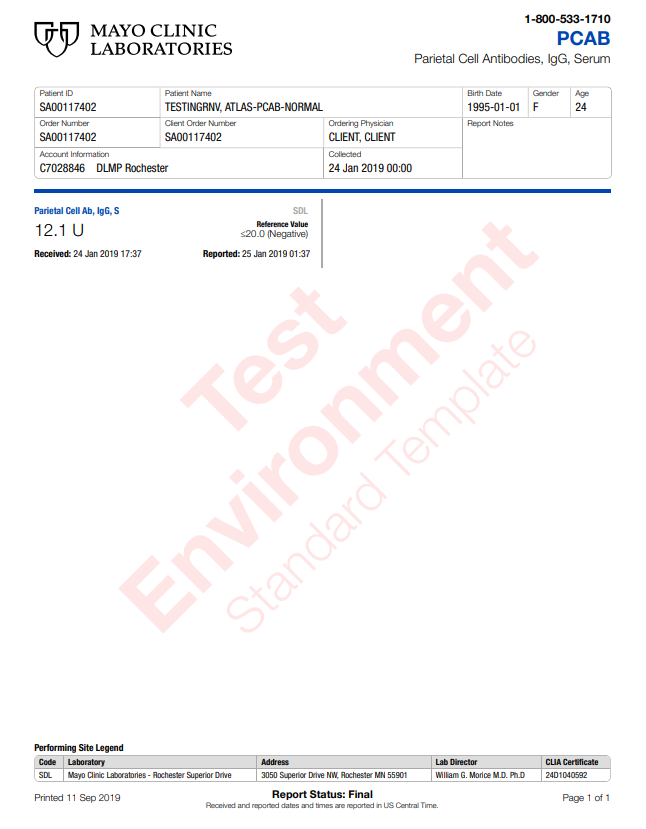 Parietal Cell Antibodies, IgG
