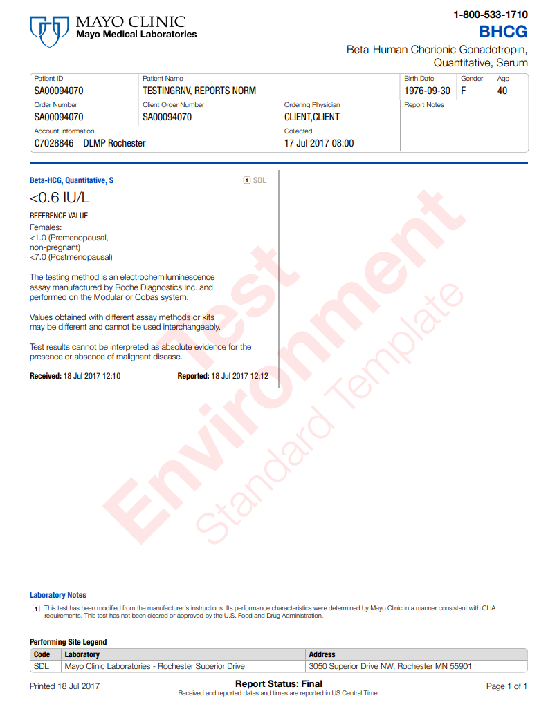 Beta-Human Chorionic Gonadotropin, Quantitative