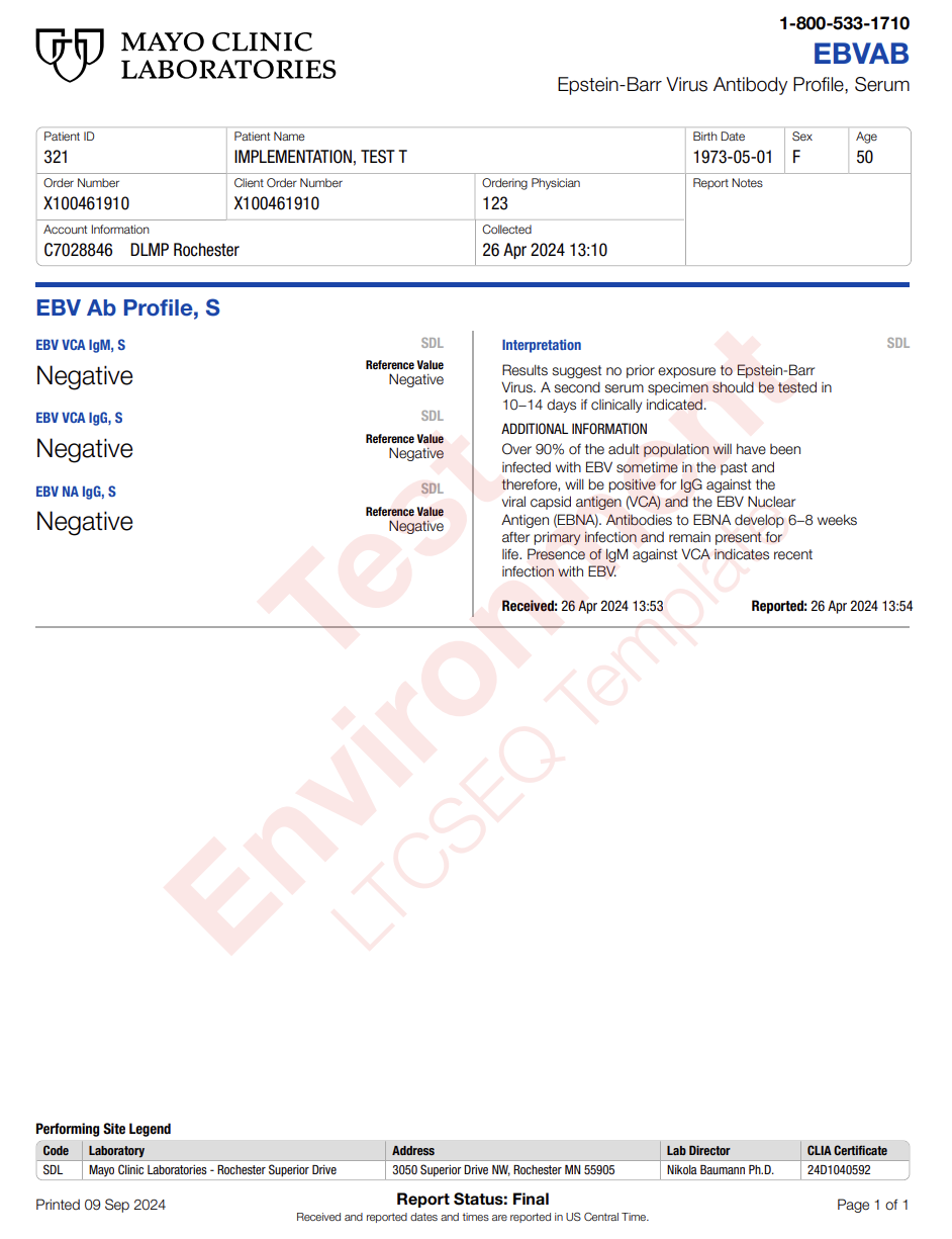 Epstein-Barr Virus (EBV) Antibody Profile