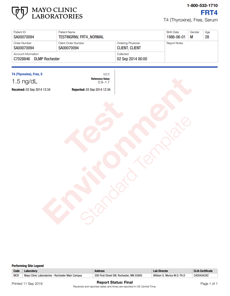 T4 (Thyroxine), Free