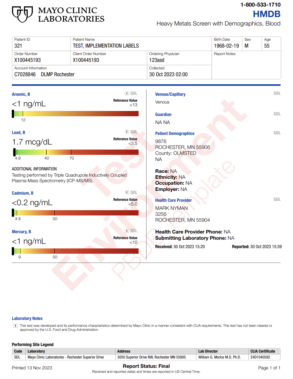 Heavy Metals Screen - Blood