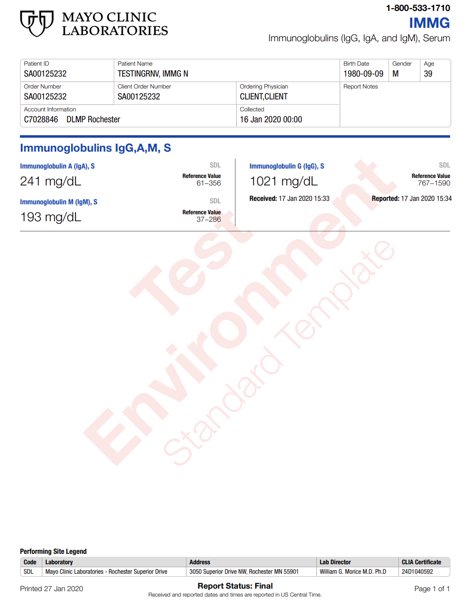 Immunoglobulins (IgG, IgA, and IgM)