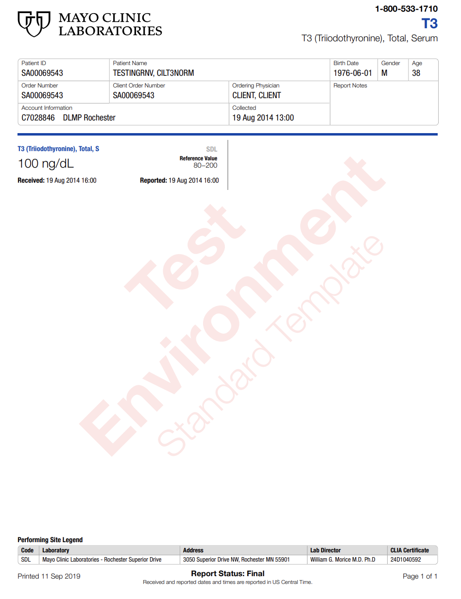 T3 (Triiodothyronine), Total