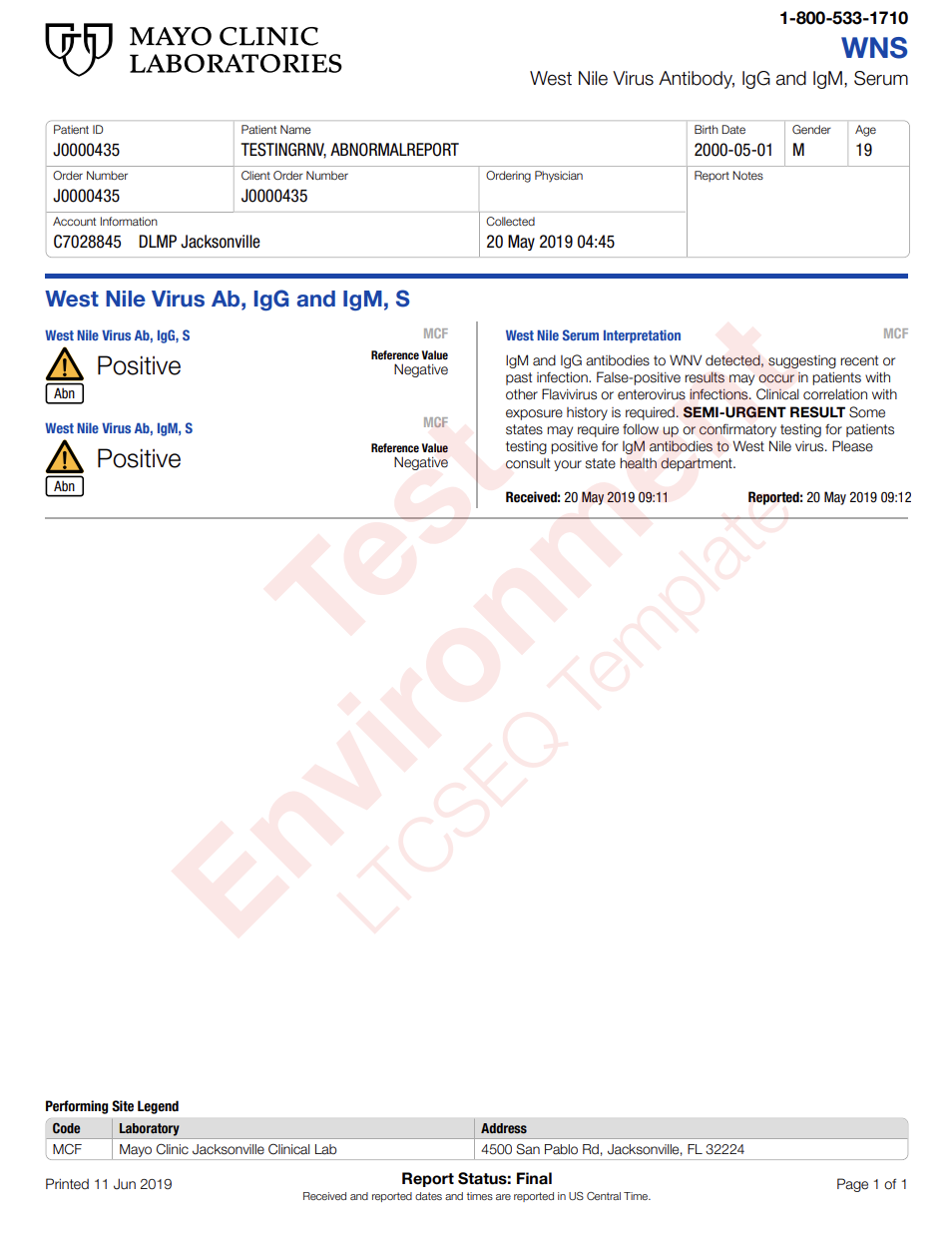 West Nile Virus Antibody